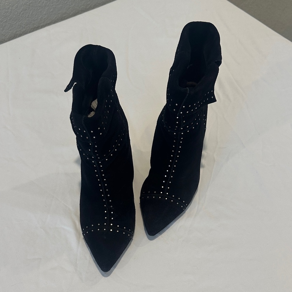 Isabel Marant Black Suede Studded Boots - Picture 2 of 6
